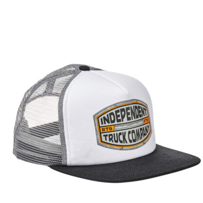 ITC Curb Mesh Trucker Mid Profile Hat Grey/White OS Unisex Independent - Imagen 2